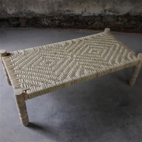 Harita Braided Rope Bench Bench Home Home Decor