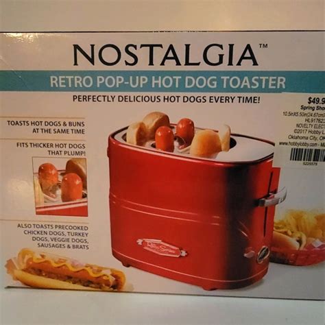 Nostalgia Kitchen Nostalgia Retro Popup Hot Dog Toaster Fits 2