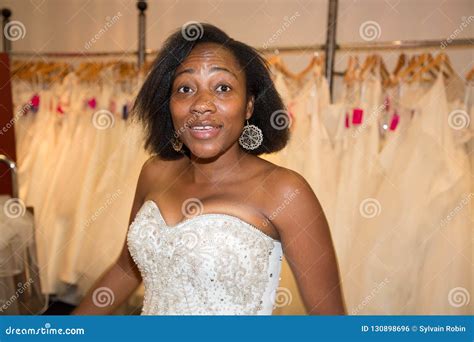 Beautiful Black American Bride In Wedding Wear Test Stock Photo Image