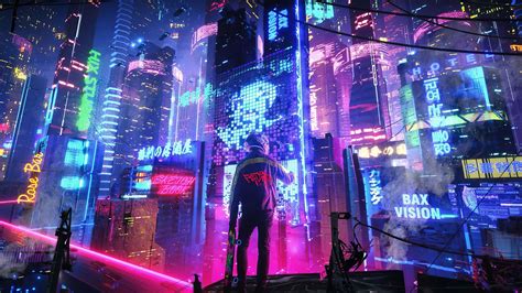 Neon Anime Cityscape Wallpapers Wallpaper Cave