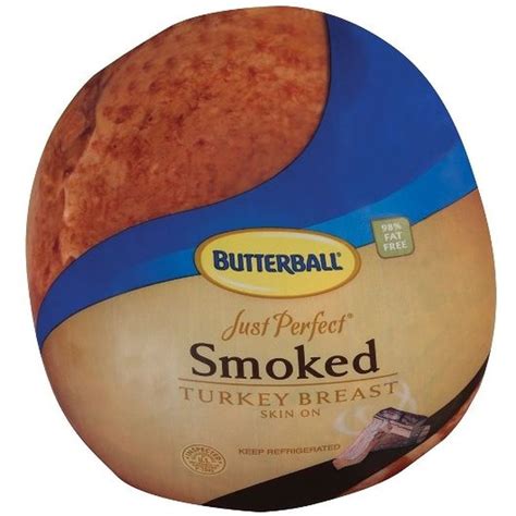 butterball just perfect smoked skin on turkey breast 9 pound 2 per case