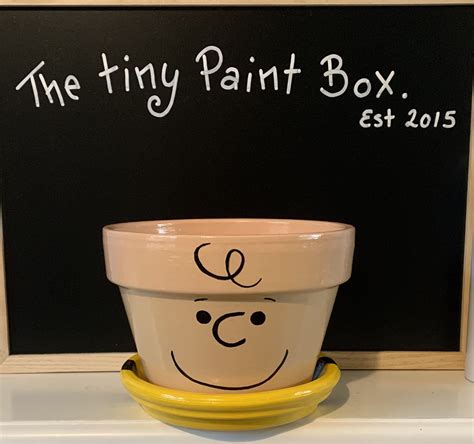 Charlie Brown Inspired Pot Snoopy Hand Painted Plant Pot Childrens