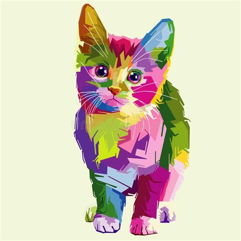 Cat Vector Pop Art Fullcolor Stock Vector Illustration Of Fulcolor