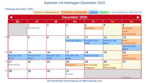 Deutschland Kalender Zum Drucken Dezember 2020