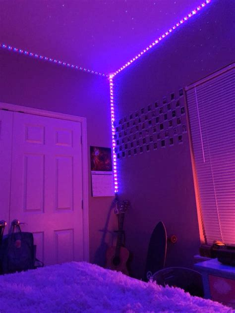 Purple Aesthetic Bedroom In 2020 Purple Led Lights Led Lighting Bedroom