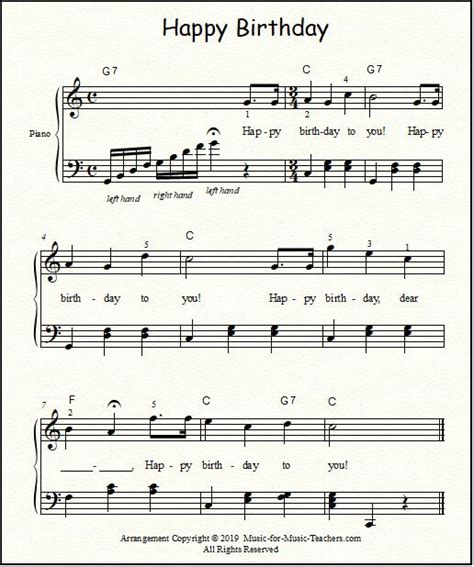 Happy Birthday Free Sheet Music For Guitar Piano And Lead Instruments