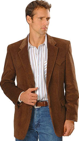 Western Style Brown Corduroy Sports Coat With Jeans Mens Jackets