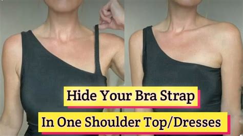 bra hack hide your bra straps in one shoulder top style hack how to wear bra with one