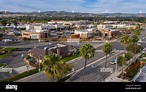 Sunset aerial view of downtown Yorba Linda, California, USA Stock Photo ...