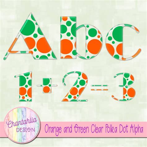 Free Alpha Featuring An Orange And Green Clear Polka Dot Design
