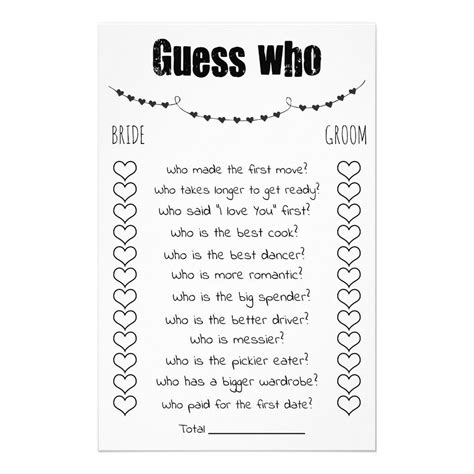 Bridal Shower Game Guess Who Card Flyer Zazzle In 2023 Bridal Shower Games Funny Bridal