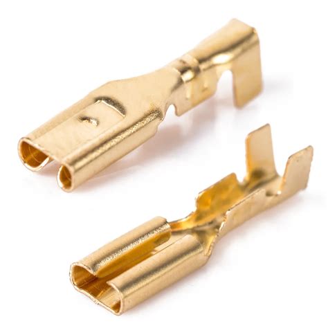 100pcs Practical 28mm Brass Crimp Terminal Female Spade Connectors