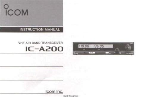 Icom Ic A200 Instruction Manual