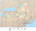 Detailed New York State Map in Adobe Illustrator Vector Format ...