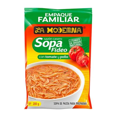 Sopa De Fideo La Moderna Con Tomate Y Sabor Pollo 200 G Walmart