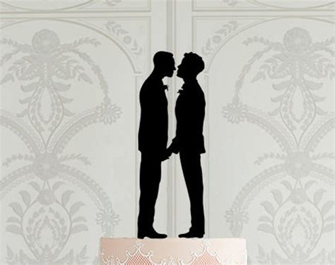 Gay Wedding Cake Topper Same Sex Cake Topper Silhouette Etsy