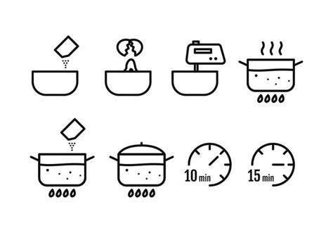 Cooking Instruction Icons 164285 Vector Art At Vecteezy