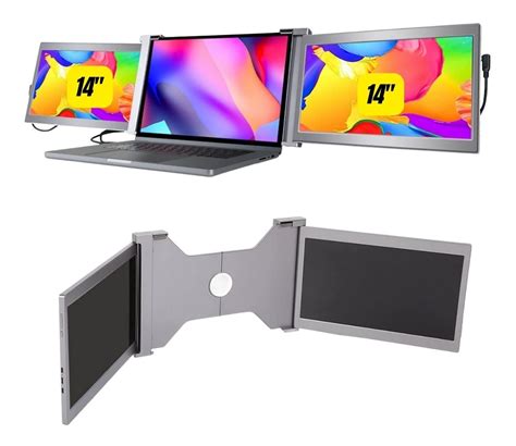 2 Pantallas Portátil Doble Monitor 14 Para Laptop 1080p Hd Mr