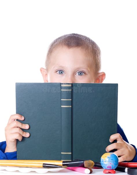 Boy Reading A Book Stock Image Image Of Halves Book 32322661