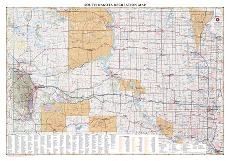 South Dakota Recreation Wall Map Benchmark Maps