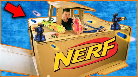 Nerf Box Fort Challenge Electricity Working Doors And More Nerf Gun