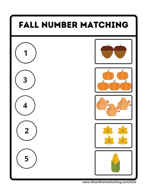 Fall Numbers Matching Made By Teachers