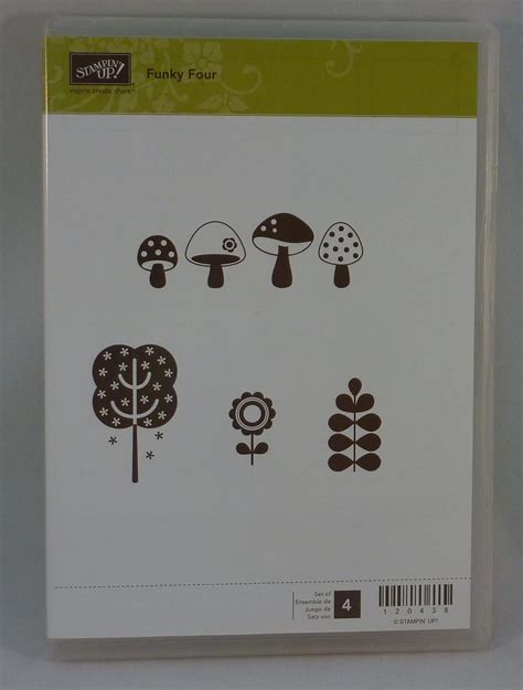 Amazon Com Stampin Up Funky Four Set Of Decorative Rubber Stamps Retired Arts Crafts