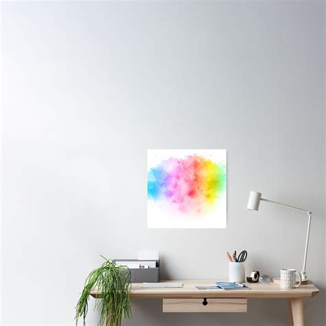 Rainbow Abstract Artistic Watercolor Splash Background Poster By