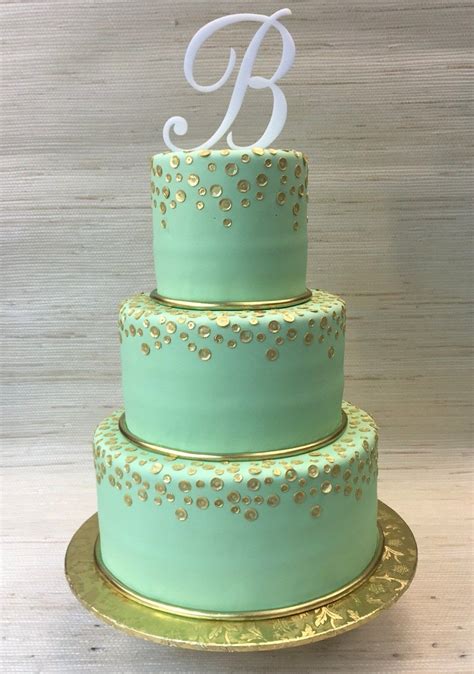 Mint Gold Wedding Cake The Cake Zone Custom Wedding Cakes Cool