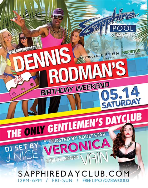 Dennis Rodman To Host His Crazy Birthday Bash” Weekend At Sapphire Las