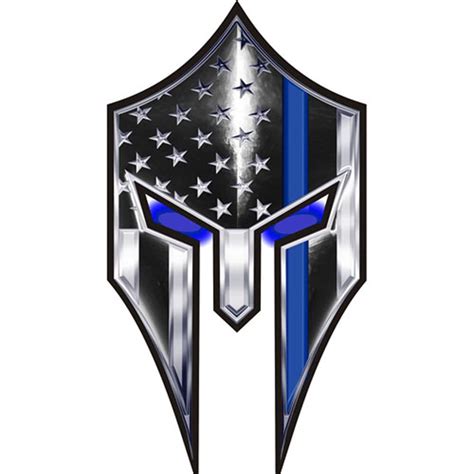Warriors Bleed Blue Spartan Thin Blue Line Reflective Decal