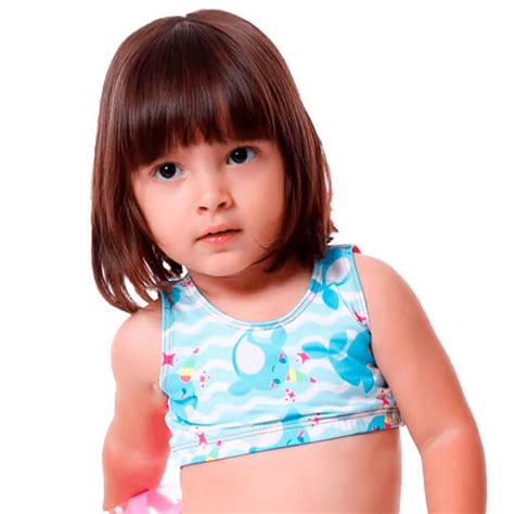 Top Biquini Baby Infantil Mini Baleia Unicornio Com Prote O Uv
