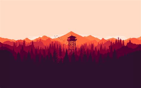 Campo Santo Video Games Watching Tower Mountain Minimalism Hunting