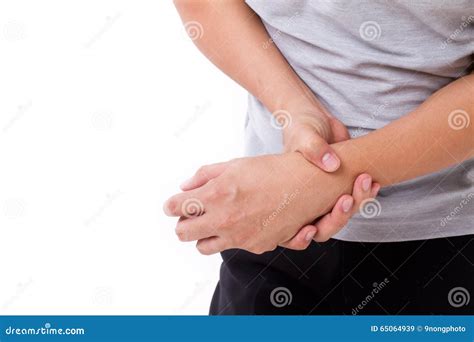 Man Suffering From Wrist Joint Pain Stock Image Image Of Broken Hand