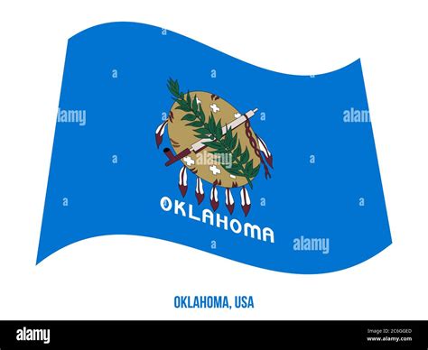 Oklahoma Flag Waving Vector Illustration On White Background Flag Of