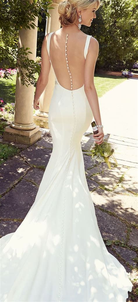 36 Refined Wedding Dresses With A Buttoned Back Weddingomania