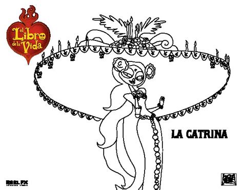 Ideas para disfraz de catrina 2020 · día de los muertos calaveras literarias de la catrina o señora muerte o calacas máscaras de catrinas: Dibujo de La Catrina para Colorear - Dibujos.net