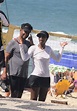 Após corrida, Maju Coutinho beija marido na praia MH - Celebridades e TV