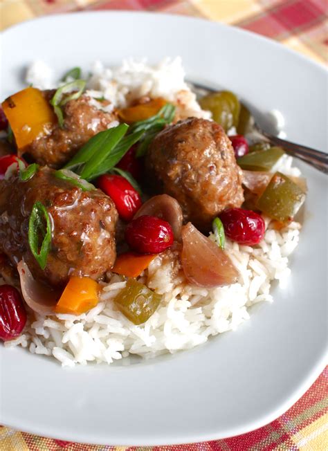 Sweet Sour Turkey Meatballs With Cranberries Peppers Slow Cooker