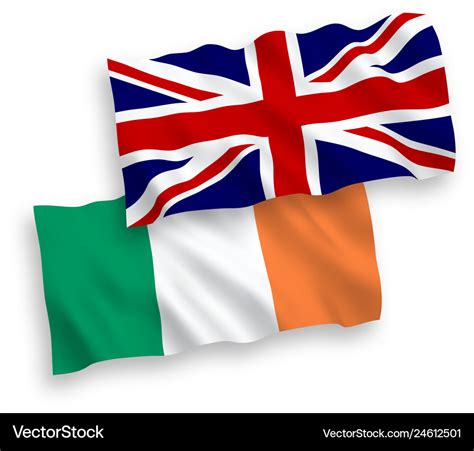 Flags Of Great Britain And Ireland On A White Vector Image