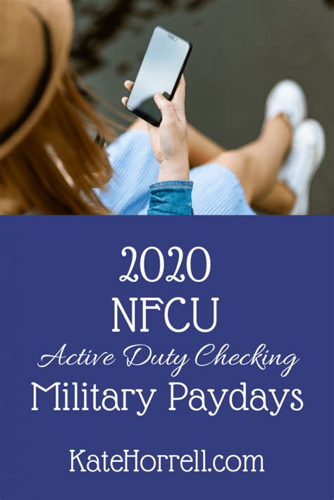 Navy federal has benefit filled checking accounts for military personnel and their family members. 2020 NFCU Active Duty Checking Military Paydays • KateHorrell