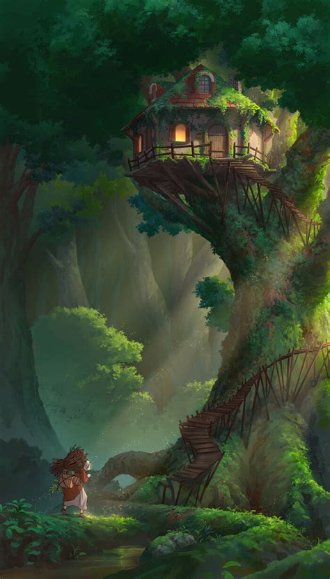 Artstation Treehouse Nathan Park Obras De Arte De Fantasía