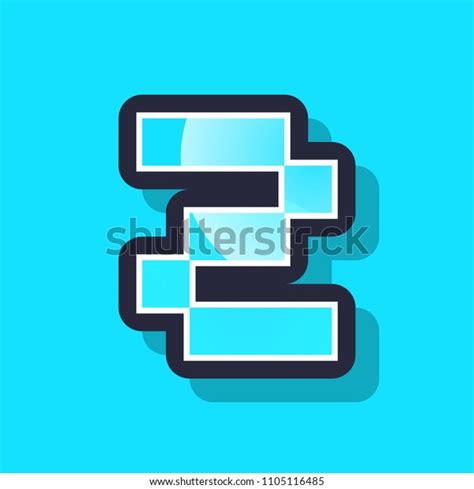 Number Two Colorful Pixel Art Number Stock Vector Royalty Free