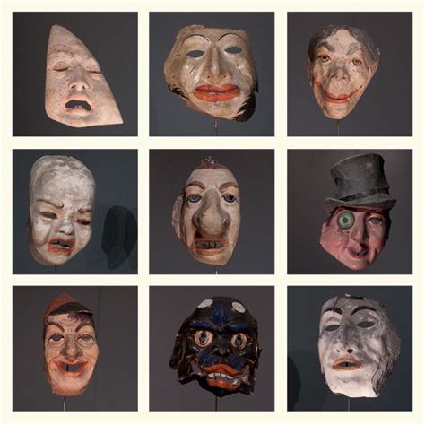 Paper Mache Masks By James Ensor From An Exhibition At Gemeentemuseum
