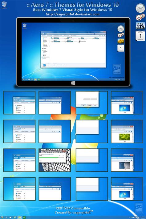 Тема Windows 10 в стиле Семерки Aero 7 скачать