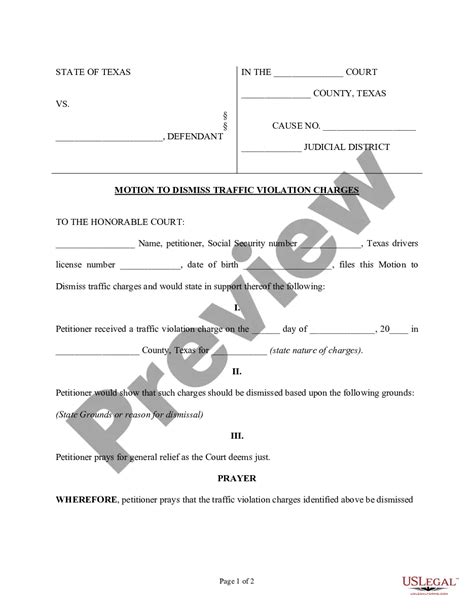 Will A Judge Dismiss A Traffic Ticket US Legal Forms