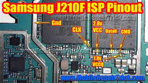 May people try with this isp pinout but handset not connect reason there is minor mistake in pinout here i am posting correct isp pinout for samsung. Samsung J2 2016 Isp Pinout | Samsung J210F Isp Pinout ...