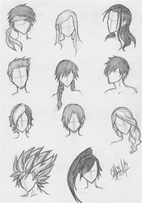 More Anime Hair Practice By Ajbluesox Drawing Anime Hair