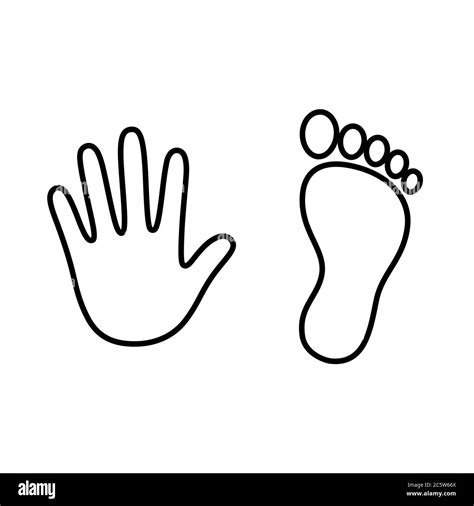Human Hand And Foot Print Outline Stylized Handprint And Footprint