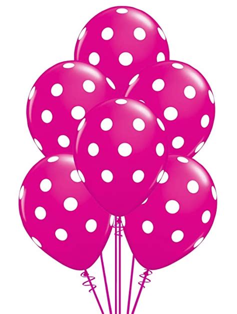 12 Hot Pink Dot Polka Dot Balloons Made In Usa Home And Kitchen